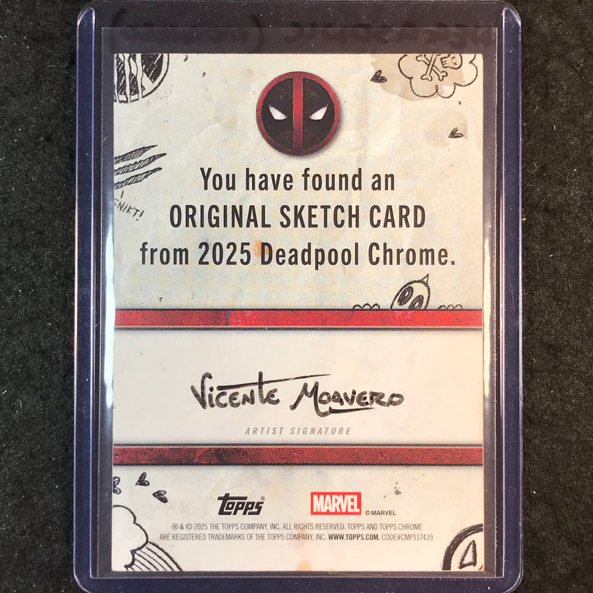 2025 Topps Chrome Deadpool NEGASONIC WARHEAD DEADPOOL Sketch 1/1 VICENTE MOAVERO