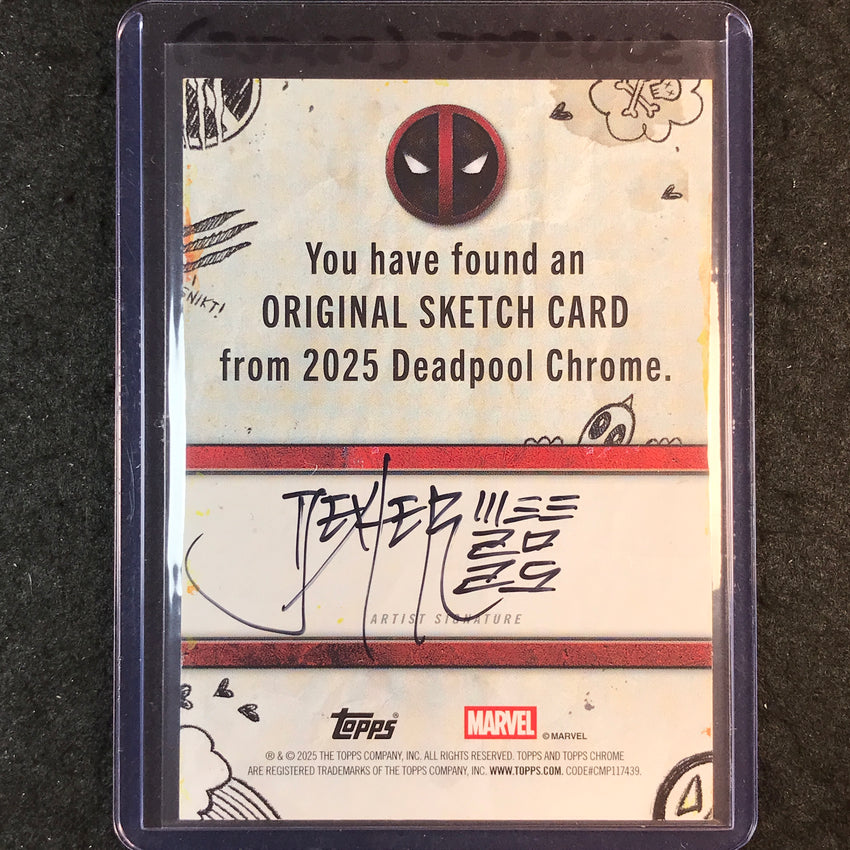 2025 Topps Chrome Deadpool SUNSPOT Artist Sketch 1/1 DEXTER WEE