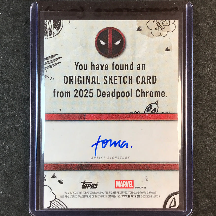 2025 Topps Chrome Deadpool LADY DEATHSTRIKE Artist Sketch 1/1 TOMA