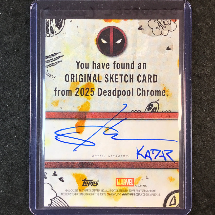 2025 Topps Chrome Deadpool DEADPOOL Artist Sketch 1/1 FRANK A. KADAR