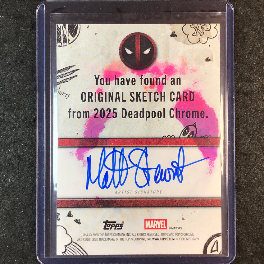 2025 Topps Chrome Deadpool X-FORCE DEADPOOL Artist Sketch 1/1 MATT STEWART