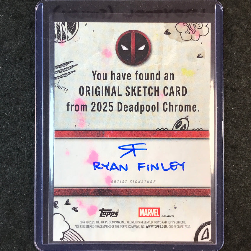 2025 Topps Chrome Deadpool LADYPOOL Artist Sketch 1/1 RYAN FINLEY