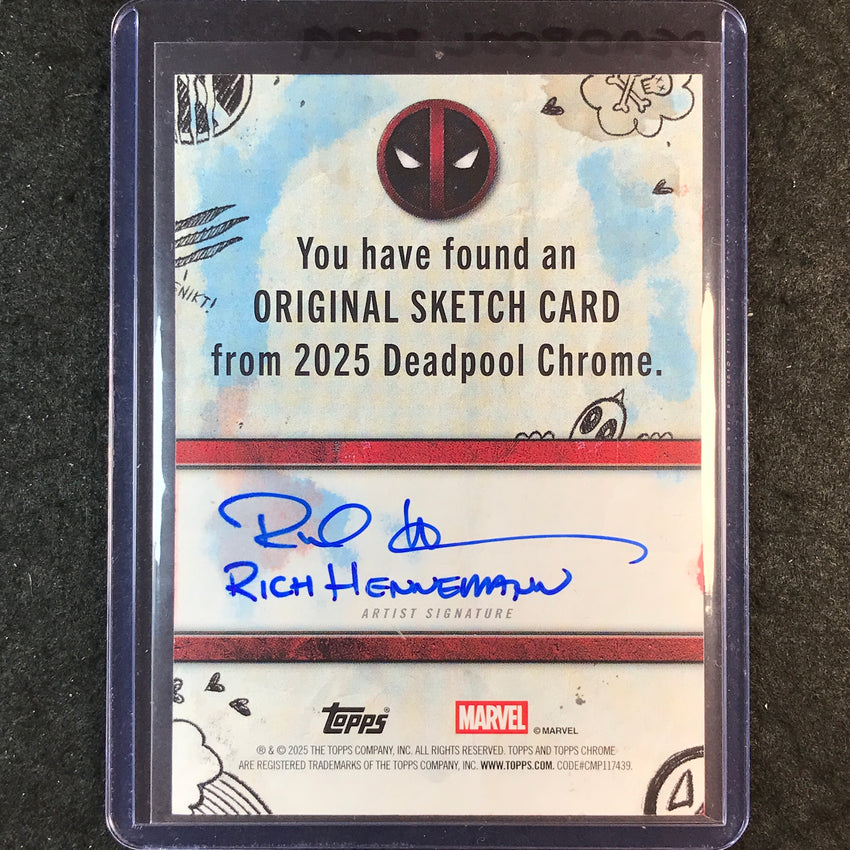 2025 Topps Chrome Deadpool DEADPOOL 2099 Artist Sketch 1/1 RICH HENNEMANN