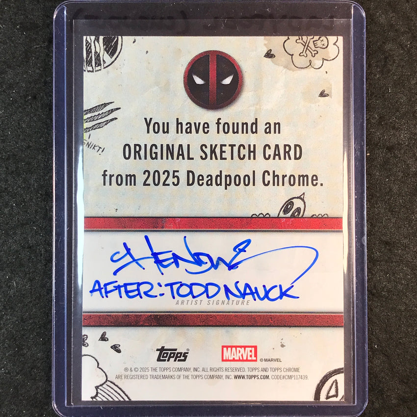2025 Topps Chrome Deadpool LADYPOOL Artist Sketch 1/1 CHENDUZ