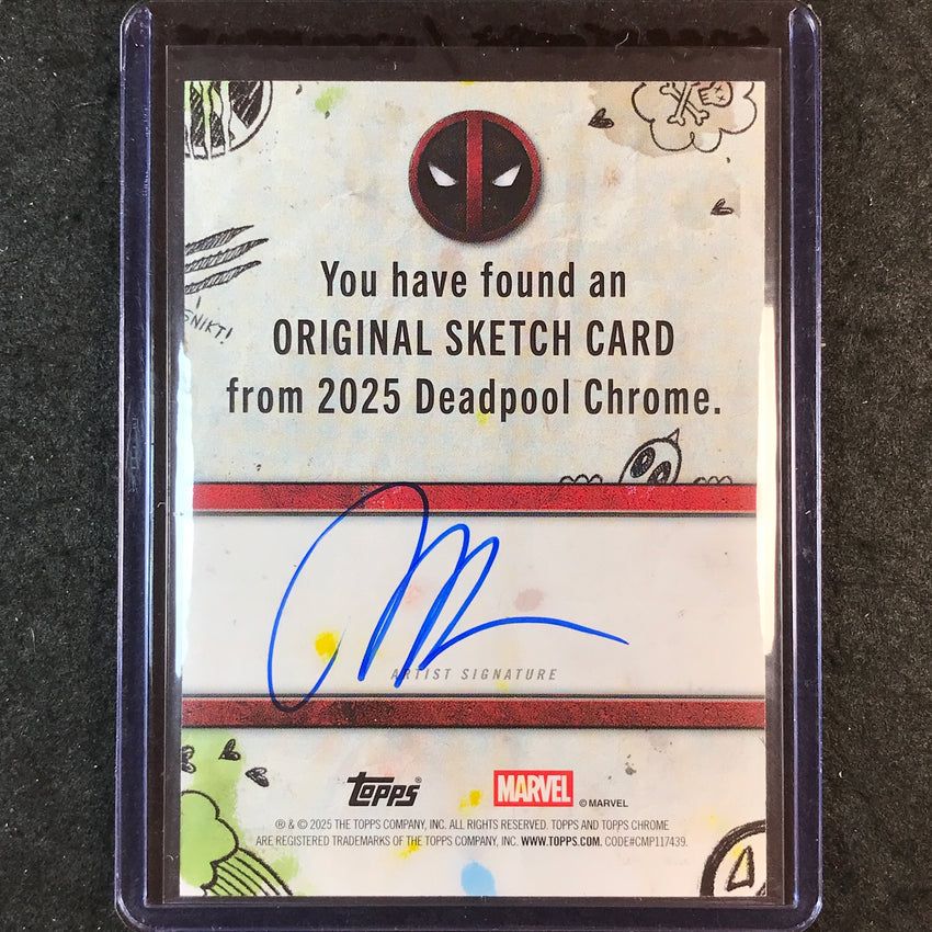 2025 Topps Chrome Deadpool SABRETOOTH WOLVERINE Artist Sketch 1/1