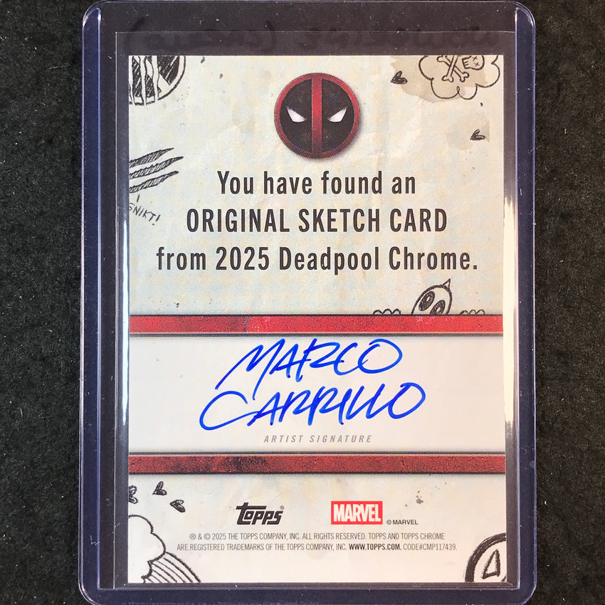 2025 Topps Chrome Deadpool APOCALYPSE WOLVERINE Artist Sketch 1/1 MARCO CARRILLO