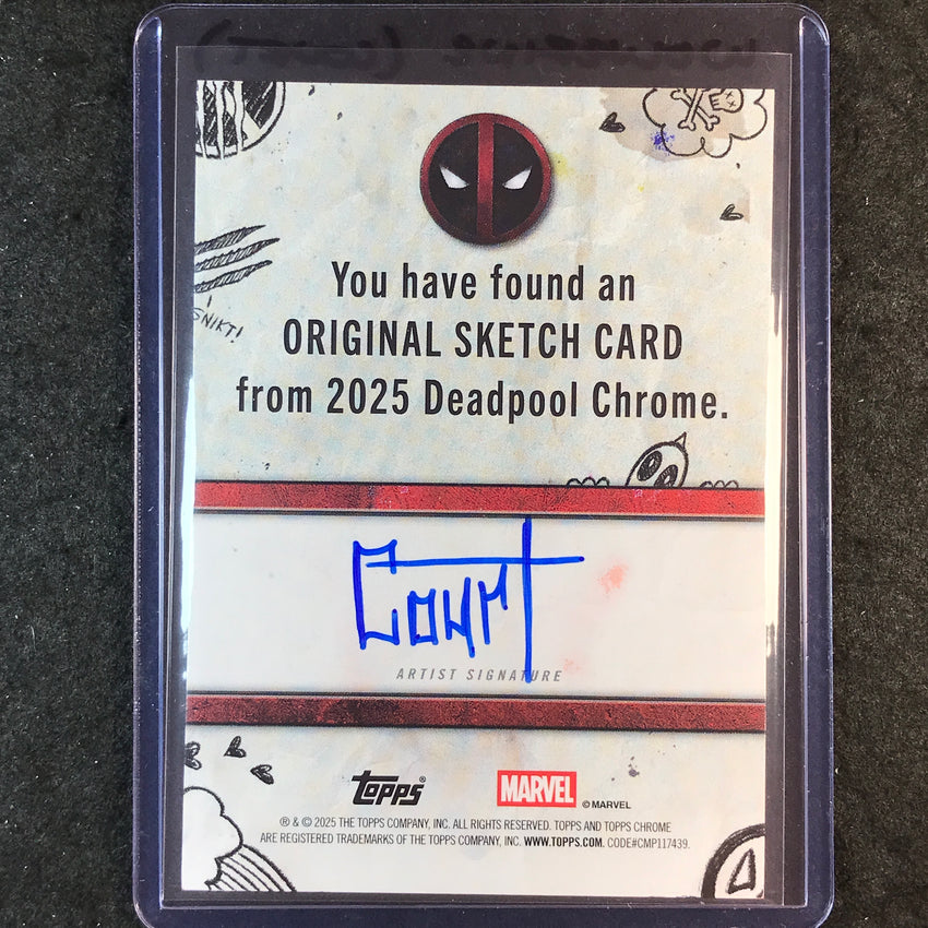 2025 Topps Chrome Deadpool WOLVERINE Artist Sketch 1/1 COURT