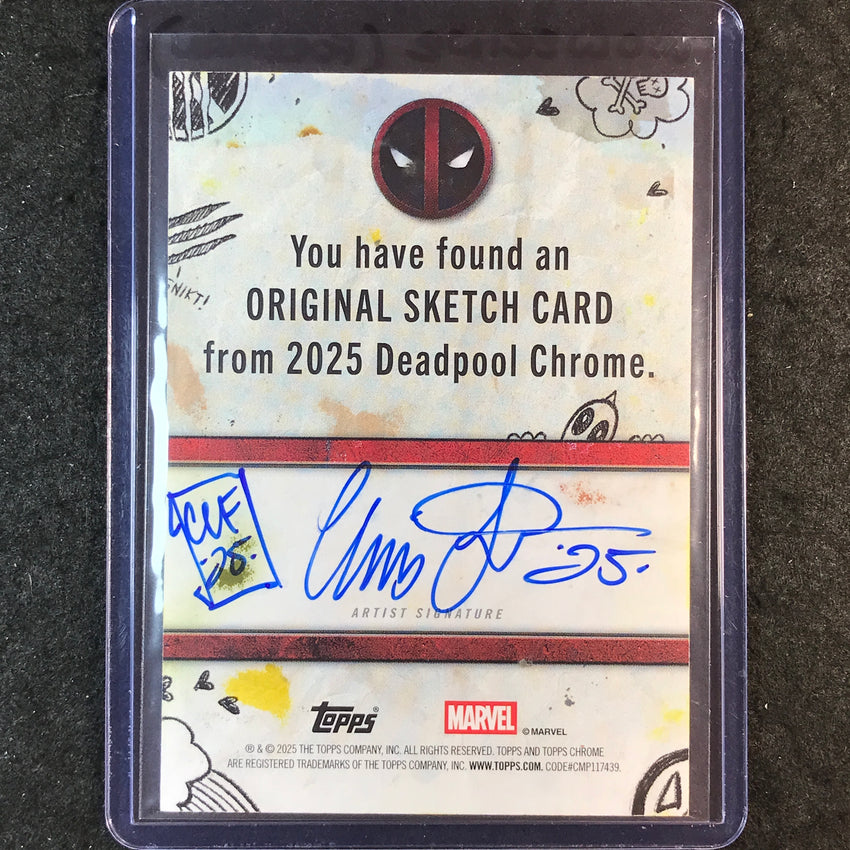 2025 Topps Chrome Deadpool WOLVERINE Artist Sketch 1/1 CHRIS FOREMAN