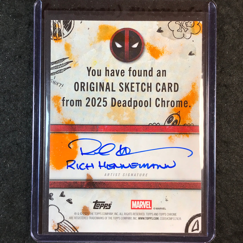 2025 Topps Chrome Deadpool WOLVERINE Artist Sketch 1/1 RICH HENNEMANN