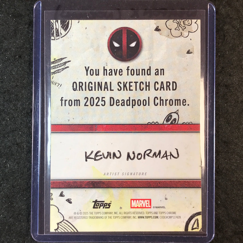 2025 Topps Chrome Deadpool WEAPON X WOLVERINE Artist Sketch 1/1 KEVIN NORMAN