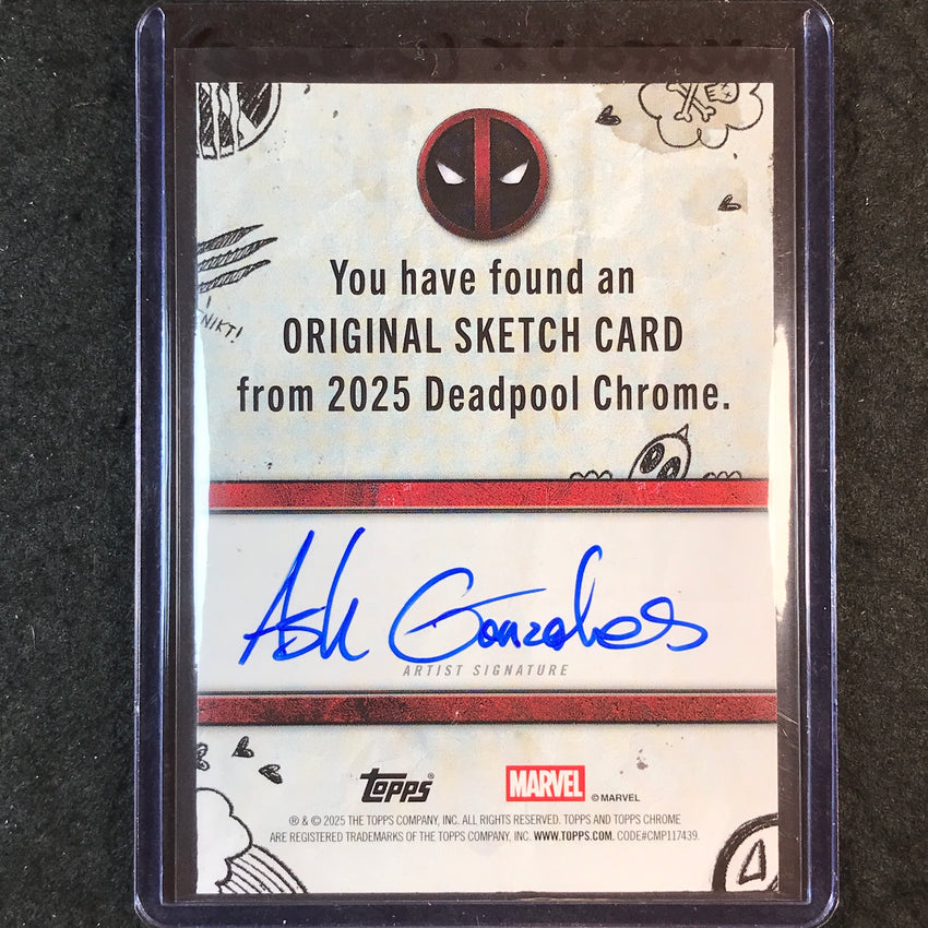 2025 Topps Chrome Deadpool WEAPON X WOLVERINE Artist Sketch 1/1 ASH GONZALEZ