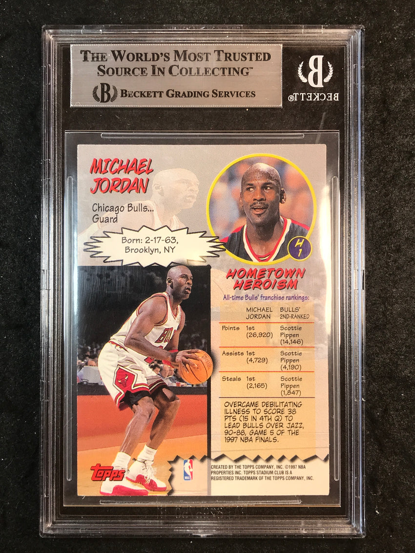1997-98 Stadium Club MICHAEL JORDAN Hardcourt Heroics #H1 BGS 6.5 (963)