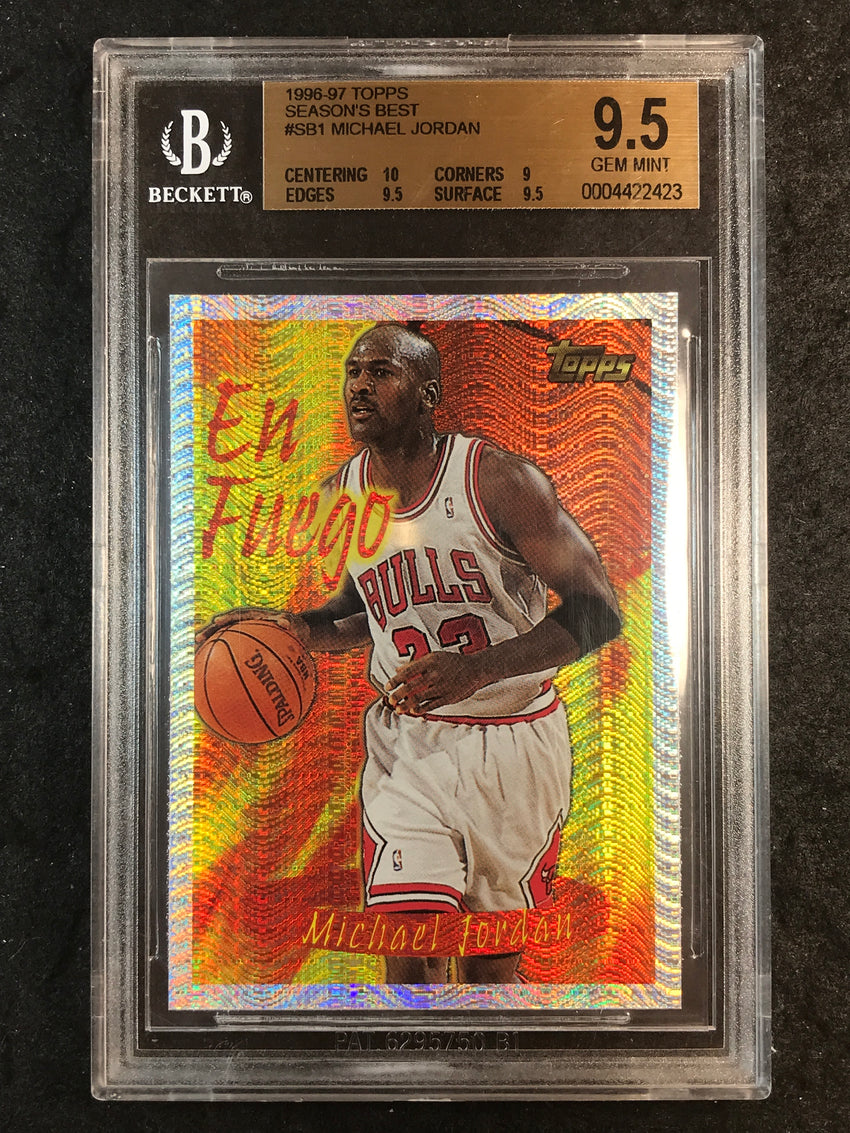 1996-97 Topps Michael Jordan EN FUEGO Seasons Best #1 BGS 9.5 423