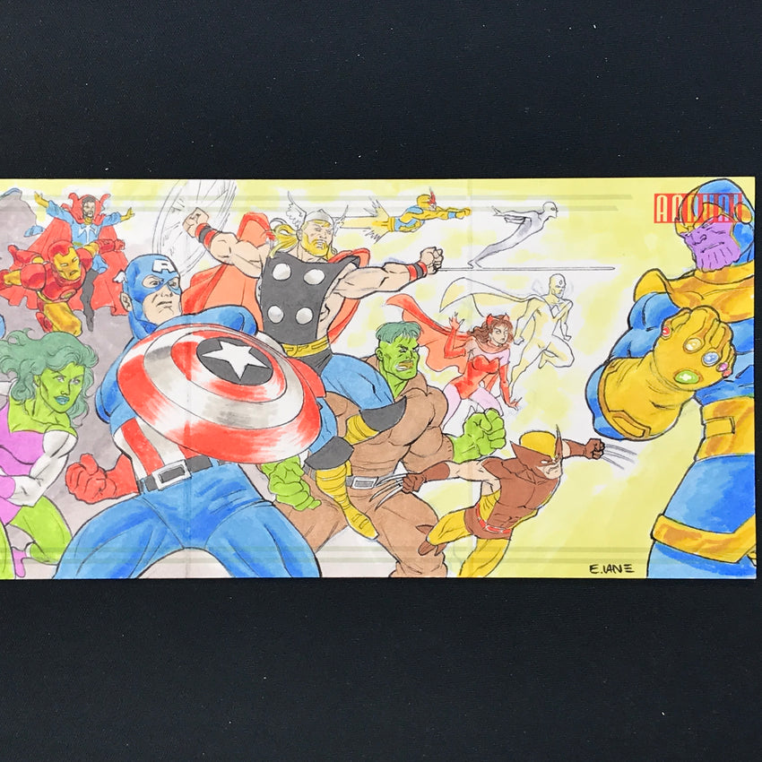 2022-23 Marvel Annual AVENGERS VS THANOS Sketch Booklet 1/1 ERIC VAN ELSLANDE