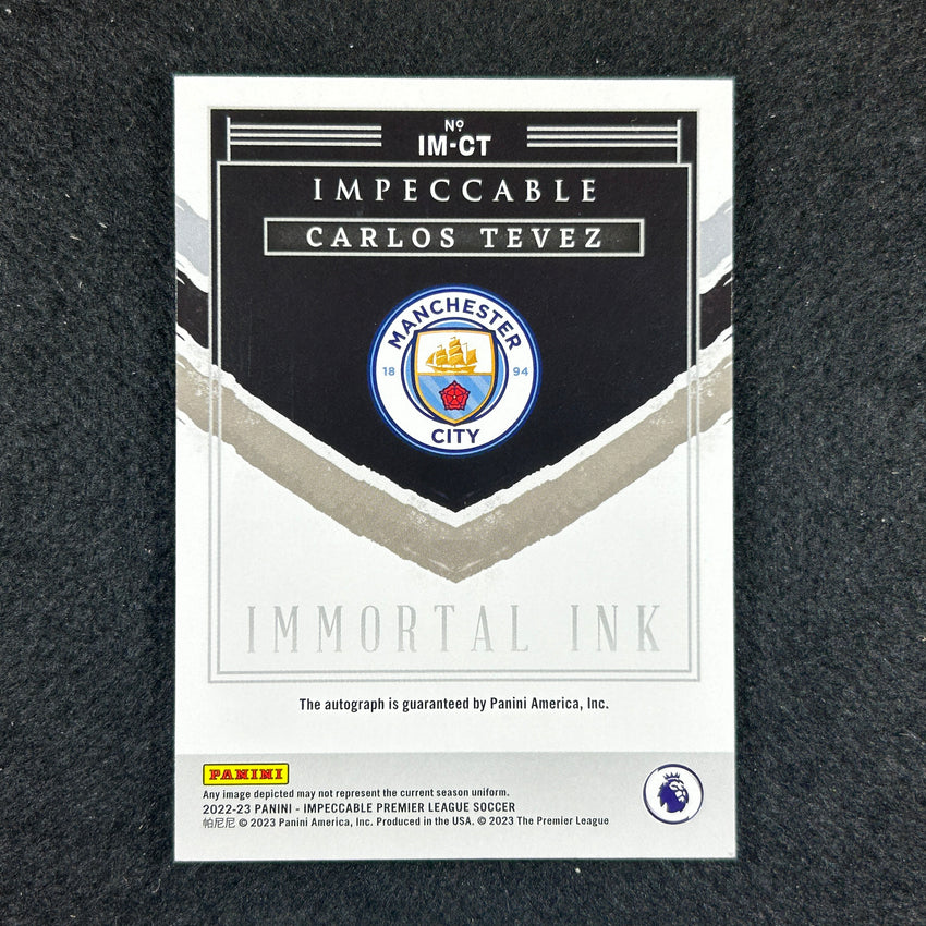 2022-23 Impeccable Epl Carlos Tevez Immortal Ink Auto Silver 4/15