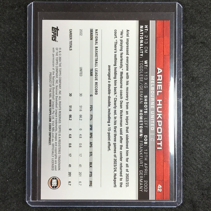 2023-24 Topps NBL ARIEL HUKPORTI Base Sun Ray 1/1