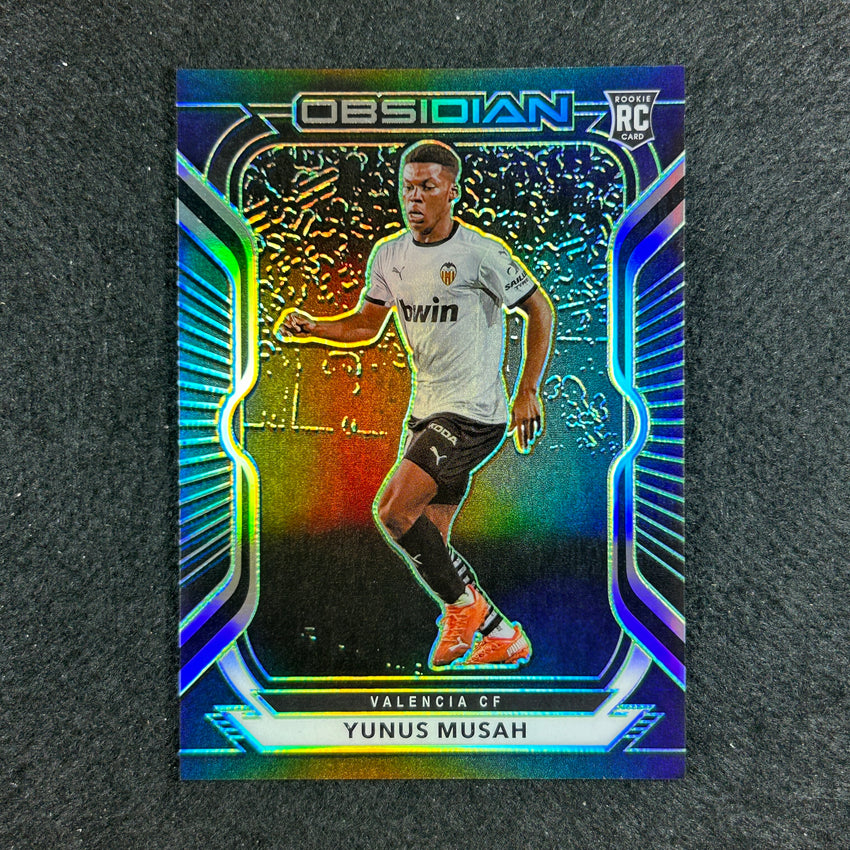 2020-21 Obsidian Yunus Musah Rookie Base Electric Etch Green 9/25