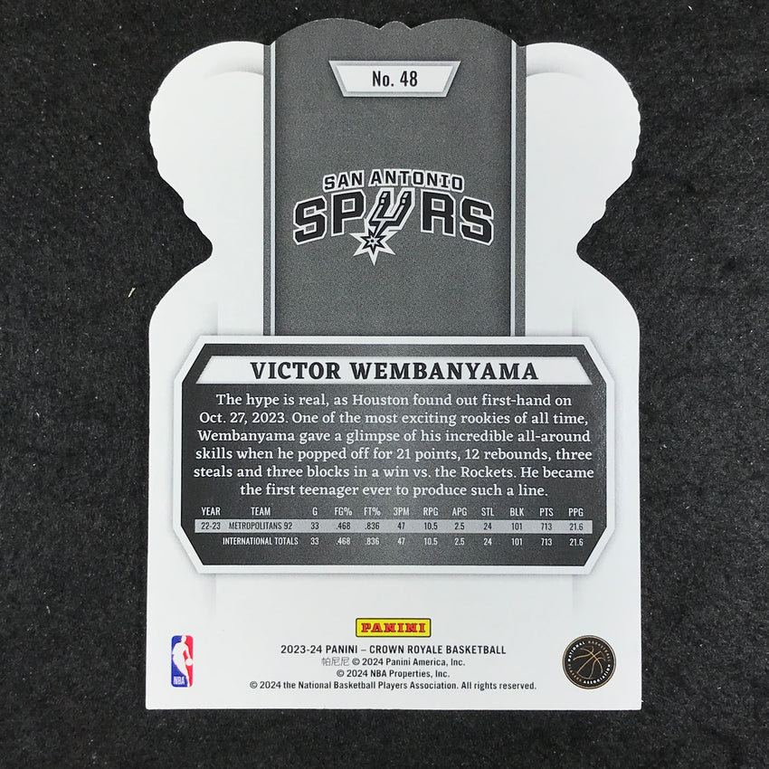 2023-24 Crown Royale VICTOR WEMBANYAMA Rookie Base Blue Crystal 68/99 No. 48