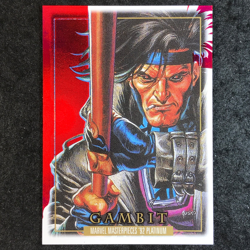 2024 Marvel Masterpieces '92 Platinum GAMBIT Precious Metal Gems Red 1/100 #29