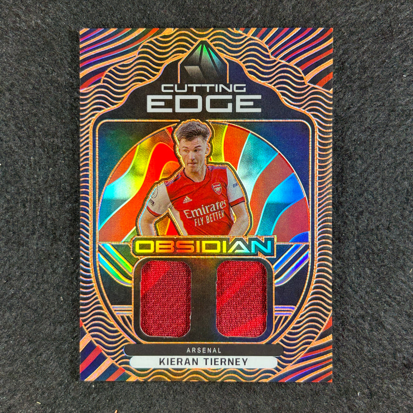 2021-22 Obsidian Kieran Tierney Cutting Edge Dual Jersey Electric Orange 41/50