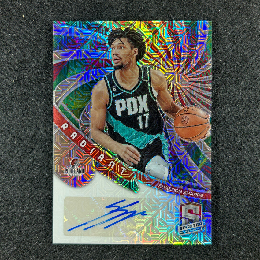 2022-23 Spectra Shaedon Sharpe Radiant Signatures Rookie Auto Meta 22/25