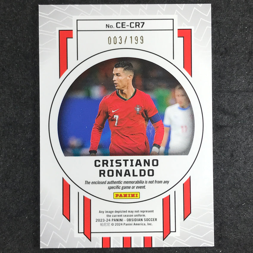 2023-24 Obsidian Soccer CRISTIANO RONALDO Cutting Edge Jersey Relic Base 3/199