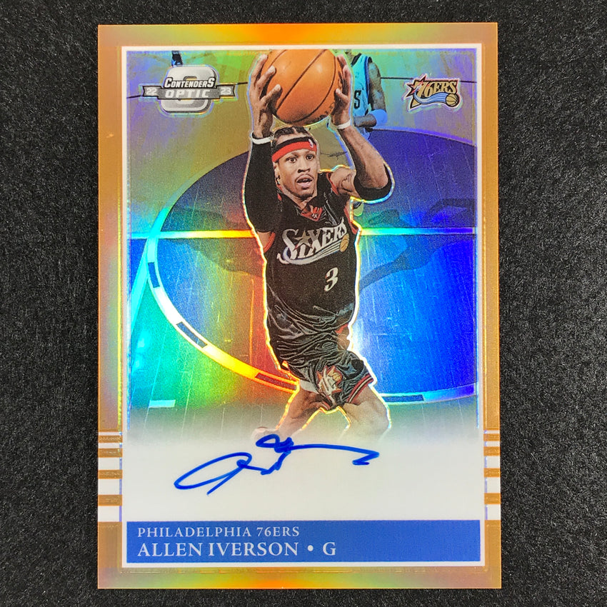 2022-23 Contenders Optic Allen Iverson 1985 Tribute Auto Orange 14/15