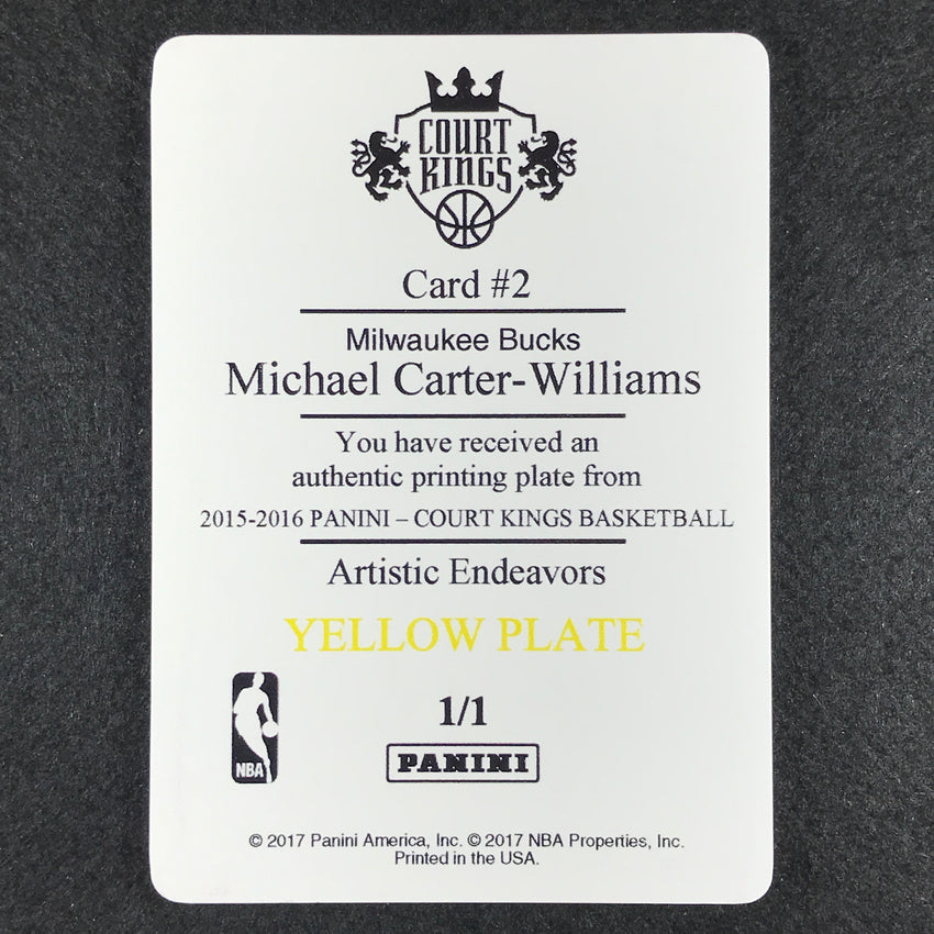2015-16 Court Kings Michael Carter-williams Endeavors Printing Plate 1/1 Yellow