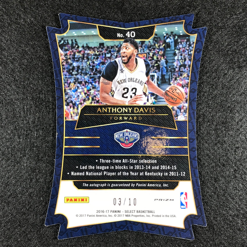 2016-17 Select ANTHONY DAVIS Die Cut Auto 23/25 Jsy #