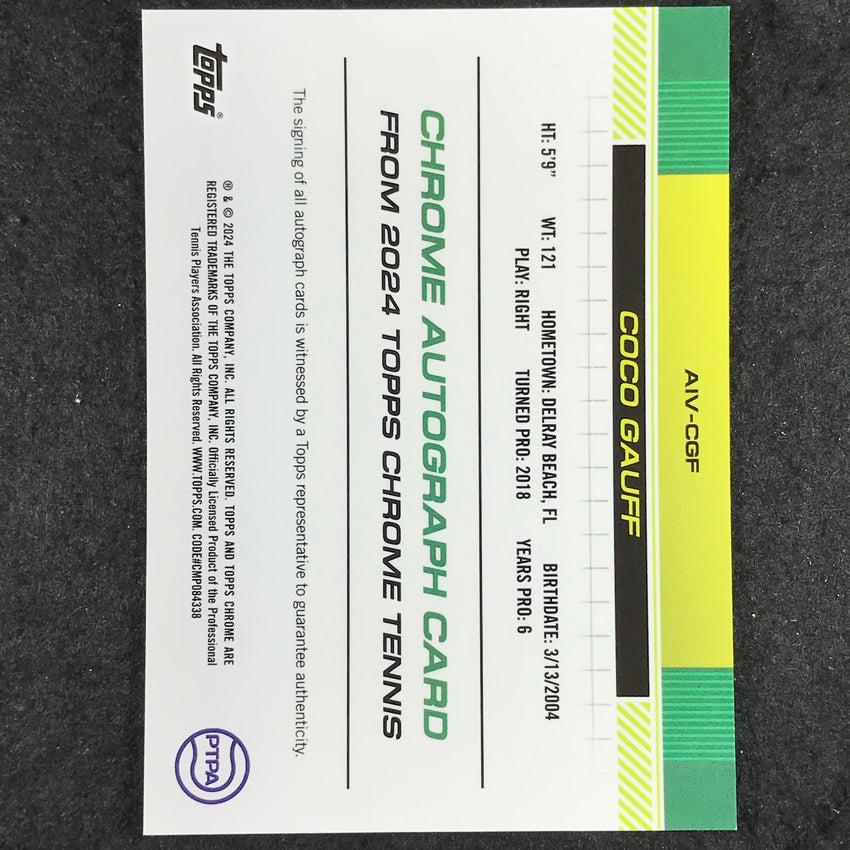 2024 Topps Chrome Tennis COCO GAUFF Image Variation Auto Black 7/10
