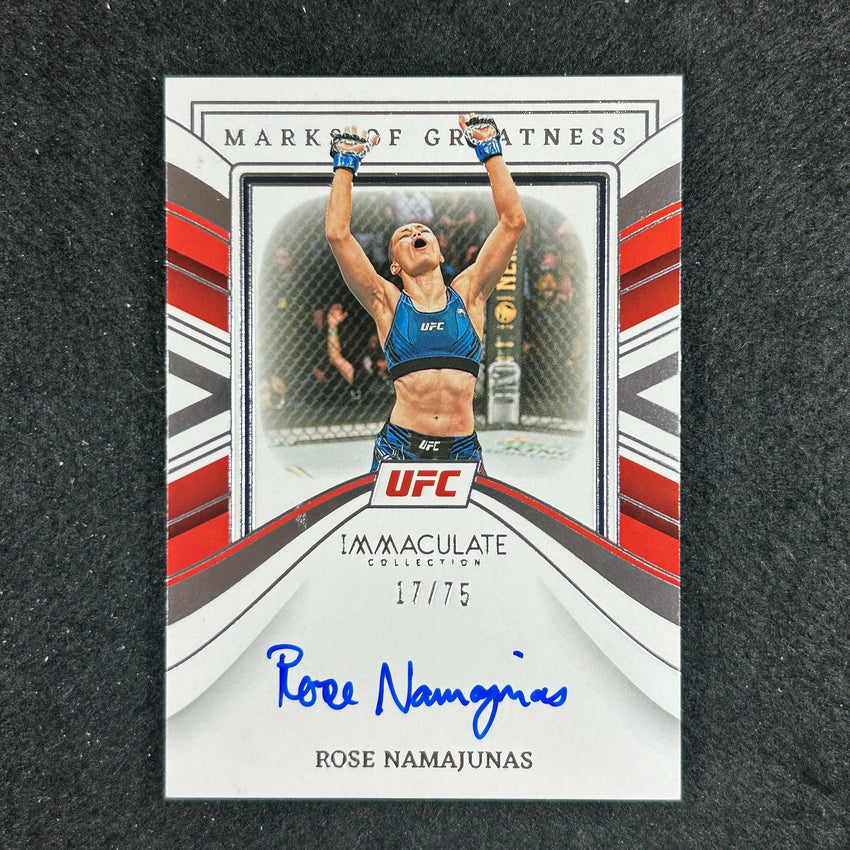 2023 Immaculate Rose Namajunas Marks Of Greatness Auto 17/75