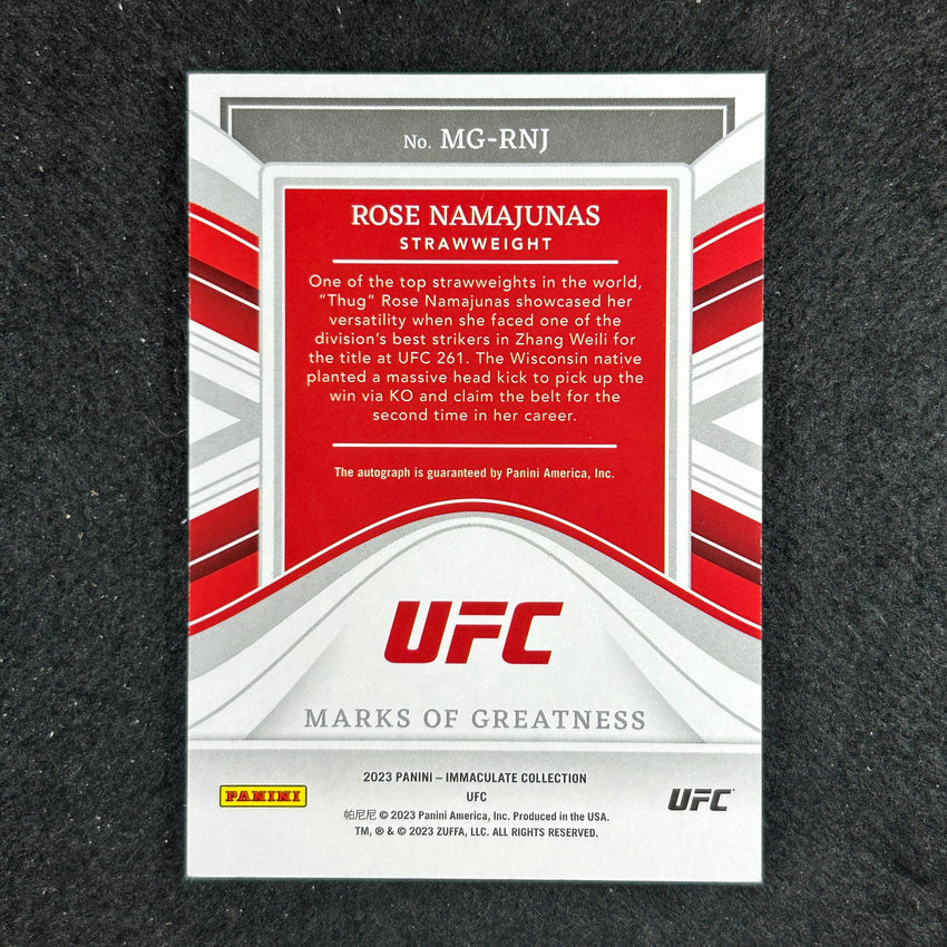 2023 Immaculate Rose Namajunas Marks Of Greatness Auto 17/75