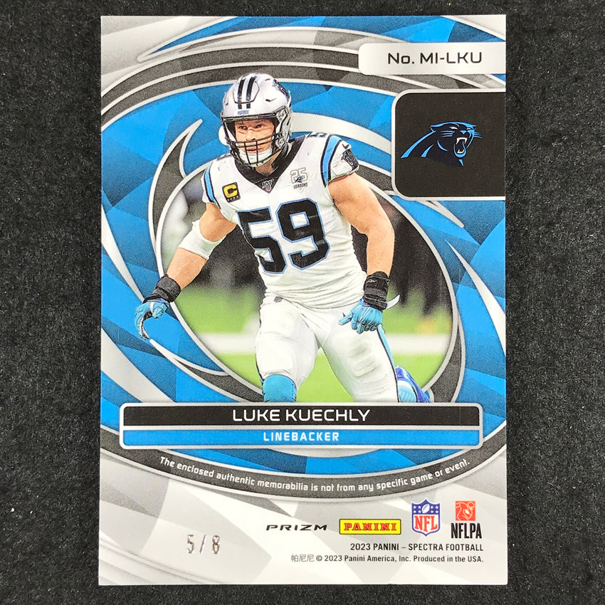 2023 Spectra Football LUKE KUECHLY Max Impact Patch Relic Splatter Neon 5/8