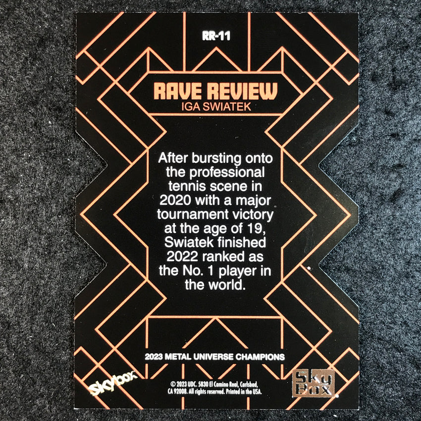2023 Metal Universe Champions IGA SWIATEK Rave Review Rookie Die-Cut SSP #11
