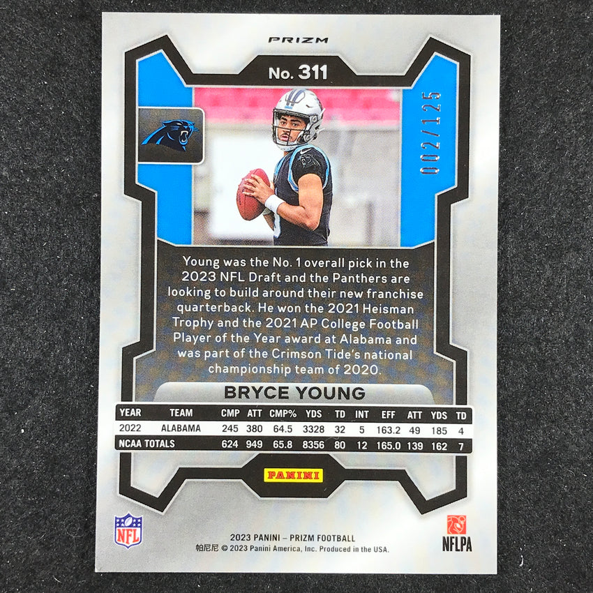 2023 Prizm Football Bryce Young Rookie Base Purple 2/125