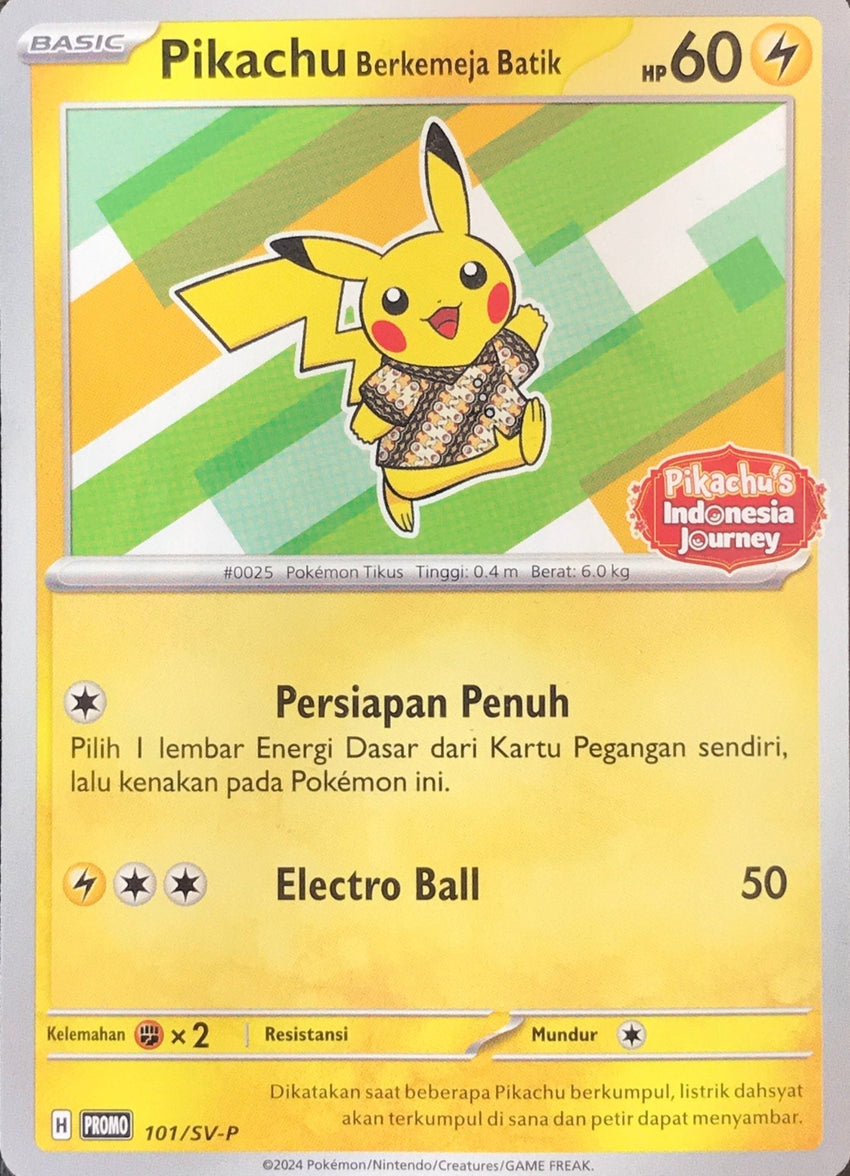 SEALED Pikachu Wearing a Batik Shirt  - 101/SV-P Pikachu's Indonesia Journey Promo
