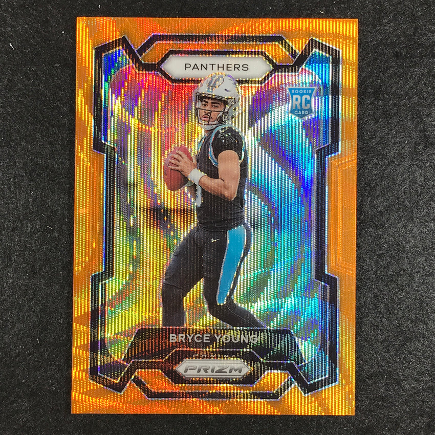 2023 Prizm Football Bryce Young Rookie Base Orange Wave 11/60