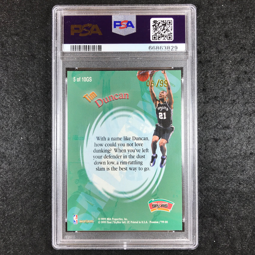 1999-00 Skybox Premium Tim Duncan More Good Stuff 6/99 PSA 8 829