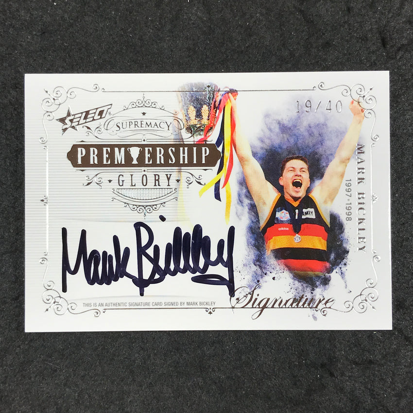 2019 Select AFL Supremacy MARK BICKLEY Premiership Glory Signature 19/40