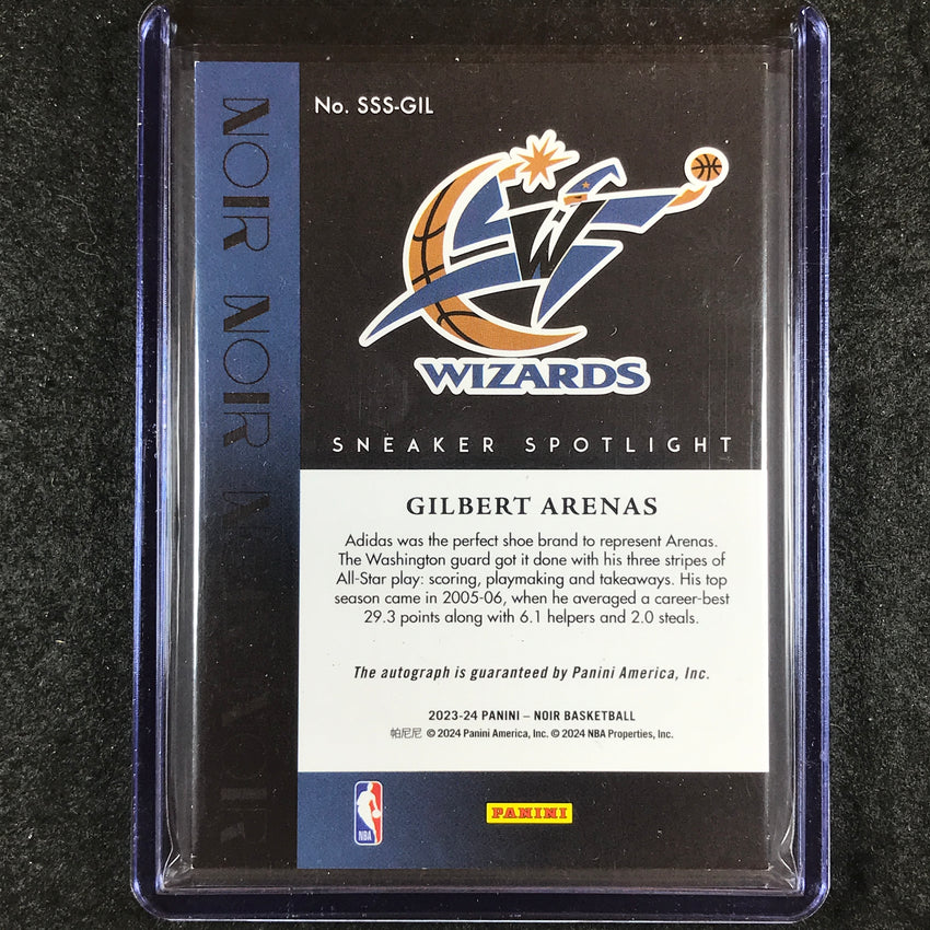 2023-24 Noir GILBERT ARENAS Sneaker Spotlight Signatures Auto 46/99