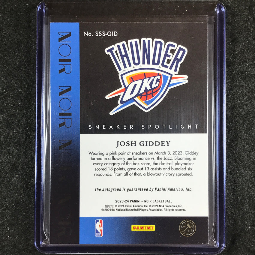 2023-24 Noir JOSH GIDDEY Sneaker Spotlight Signatures Auto 44/99