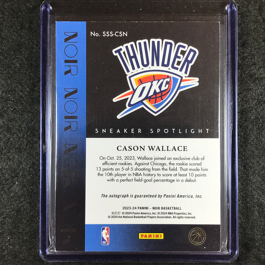 2023-24 Noir CASON WALLACE Sneaker Spotlight Signatures Rookie Auto 93/99