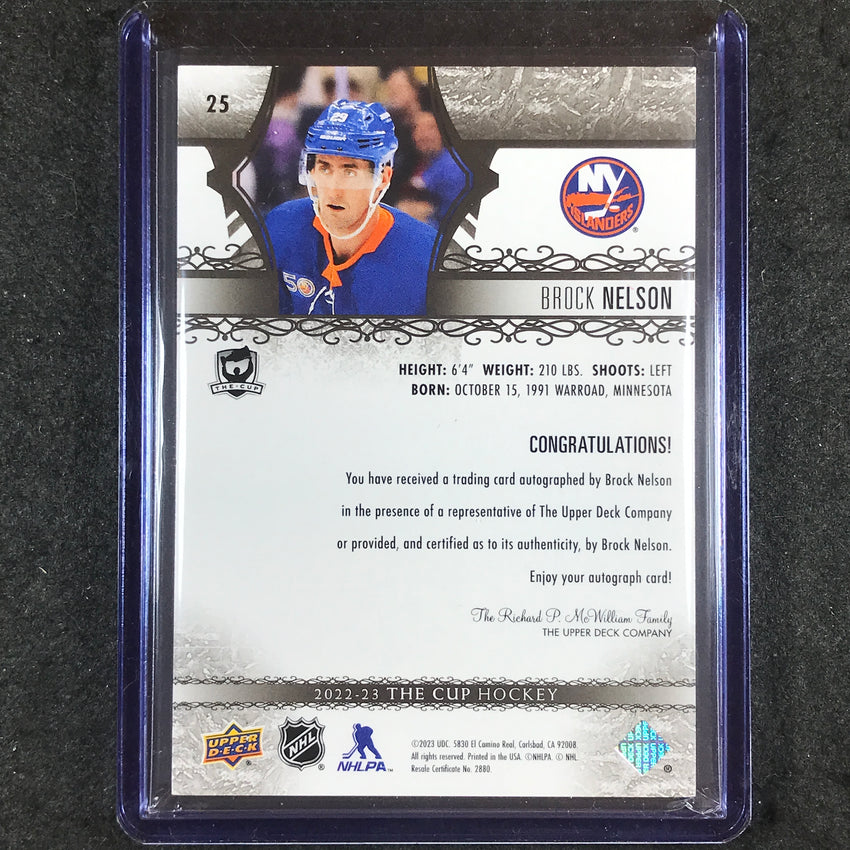 2022-23 The Cup Hockey BROCK NELSON Base Auto 1/1 #25