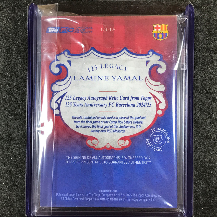 2024-25 Topps Barcelona 125th LAMINE YAMAL 125 Legacy Auto Relic Orange 20/25