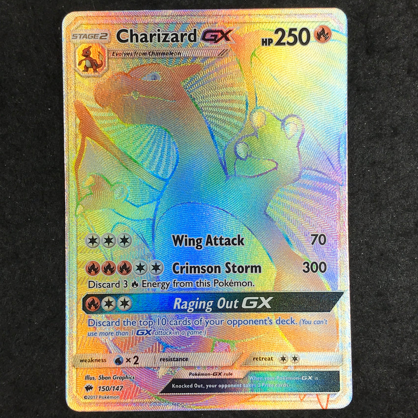 (A) HYPER RARE Charizard GX - 150/147 - Burning Shadows (A)