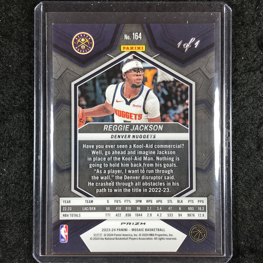 2023-24 Mosaic REGGIE JACKSON Base Black Fast Break 1/1 #164