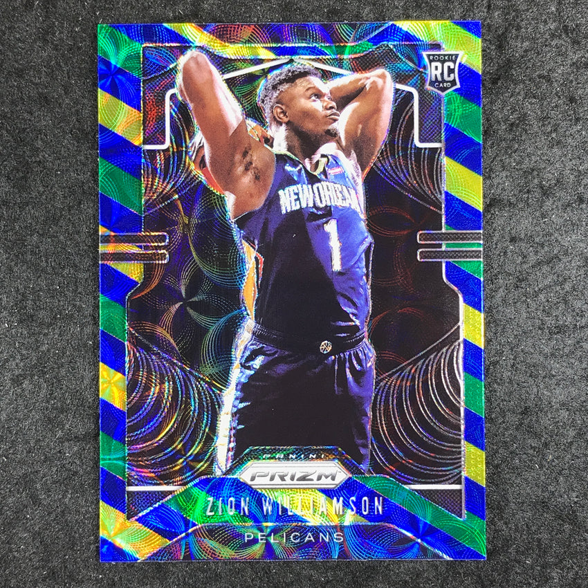 2019-20 Prizm ZION WILLIAMSON Blue Yellow Green Rookie Prizm # 248