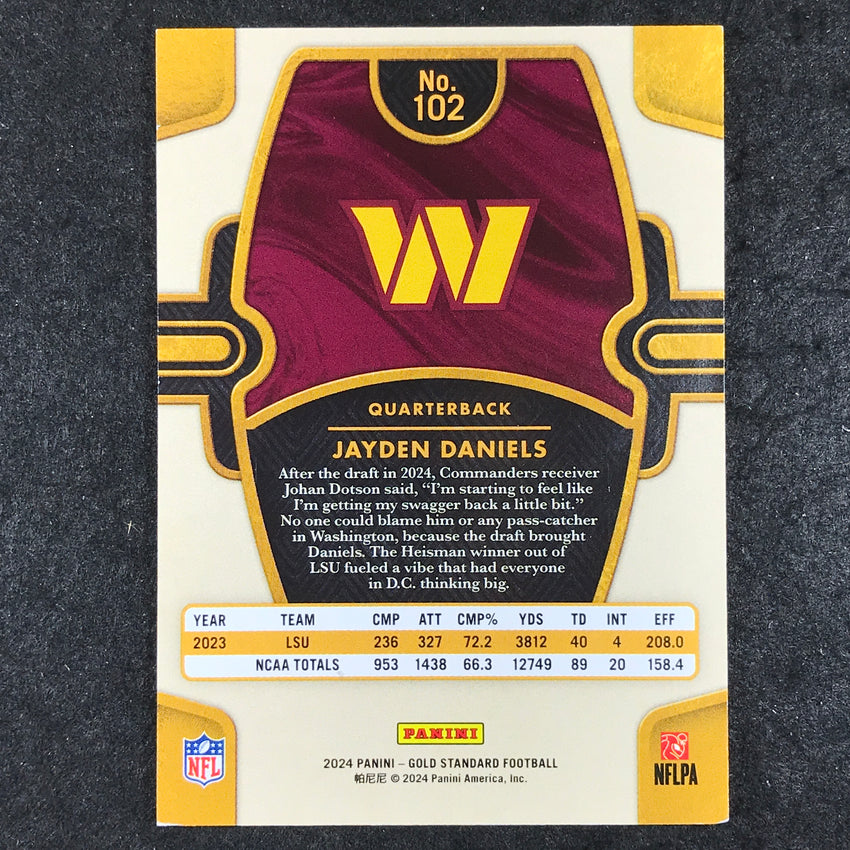 2024 Gold Standard Football JAYDEN DANIELS Rookie Base Rose Gold 9/24 #102