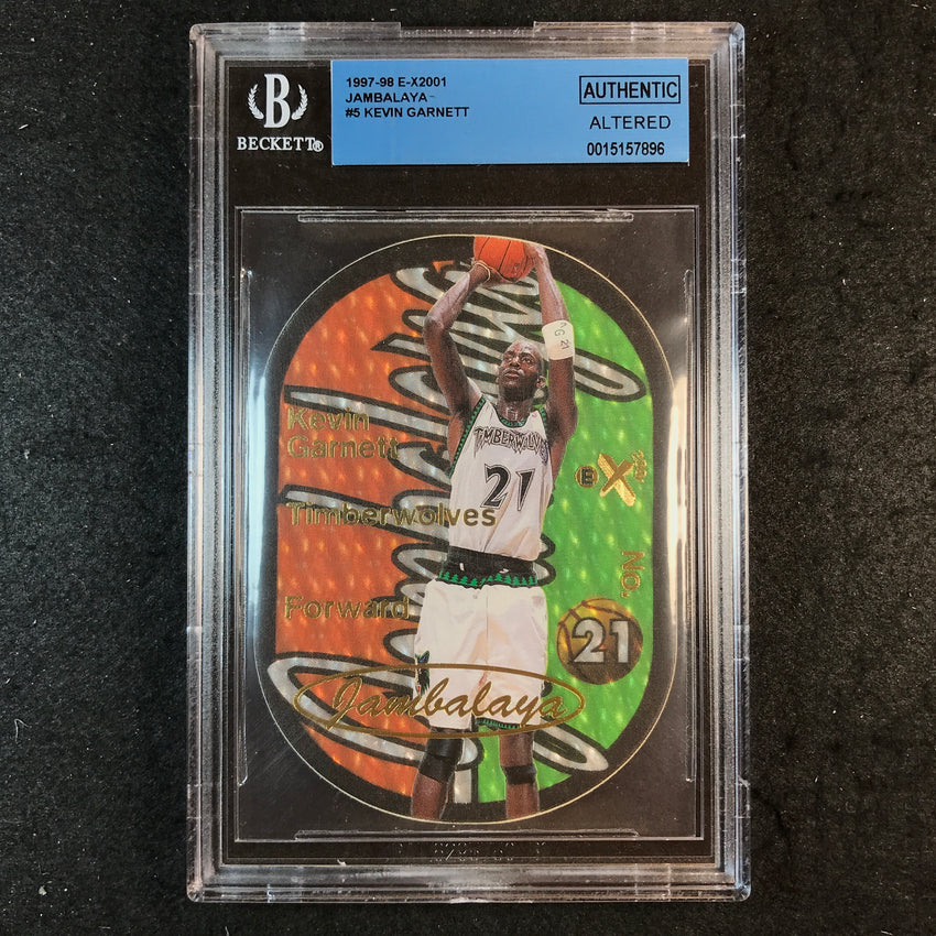 1997-98 E-x 2001 Kevin Garnett Jambalaya Die-cut Ssp BGS Auth/alt 896