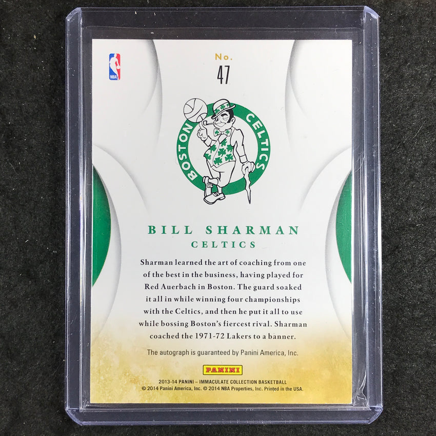 2013-14 Immaculate BILL SHARMAN Ink Auto 1/1 #47